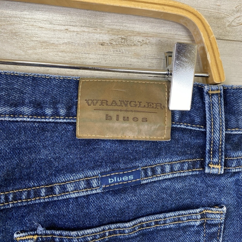VTG Wrangler Blues Jeans Women 12x32 Blue Denim 100% Cotton WB101AD Tapered 90's - Picture 7 of 11